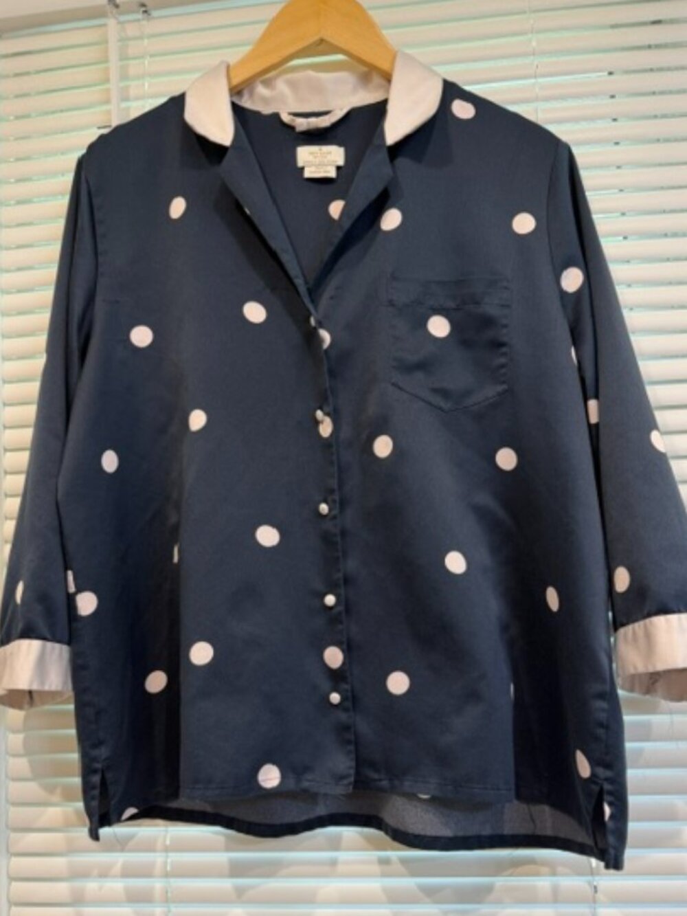 Kate Spade New York Blue White Polka Dot Pajama Set Size XL. - Picture 3 of 16